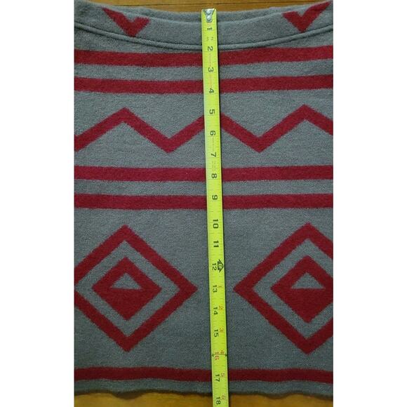 Toad & Co Womens Merino Wool Diamond Sweater Skirt Tan/red Geo XS New - Picture 7 of 8